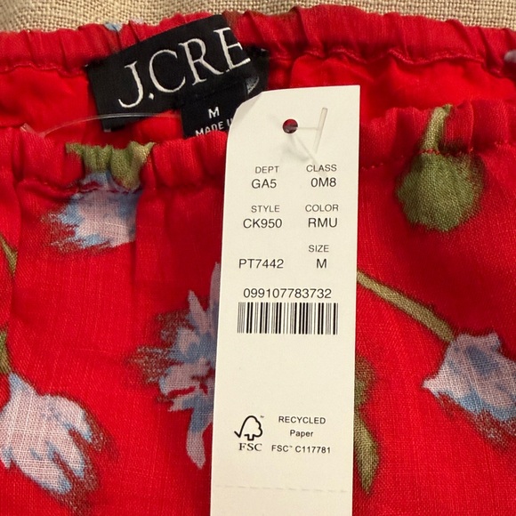 J. Crew Red Floral Side-Tie Skirt/NWT/M - Picture 7 of 14